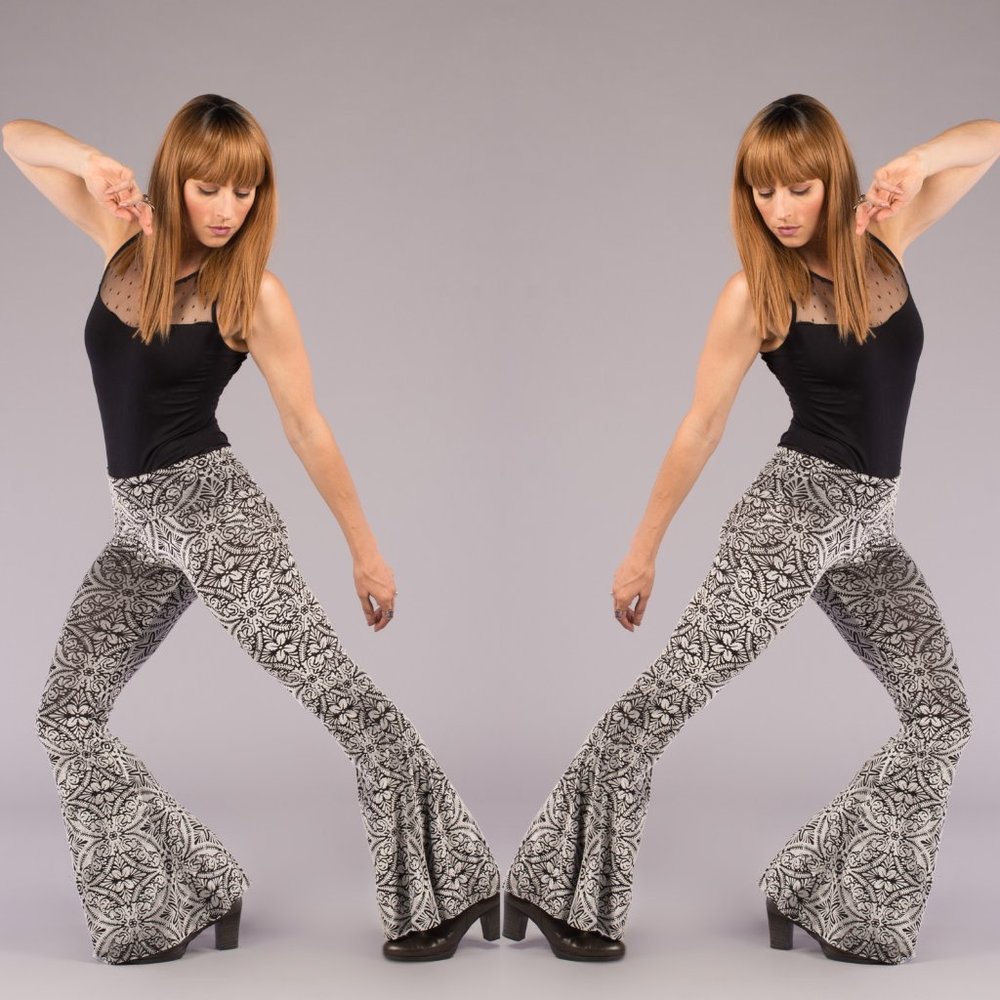 Silver Burnout Bell Bottoms - Warrior Within Designs